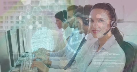 Security and Teamwork in Modern Call Center - Download Free Stock Images Pikwizard.com