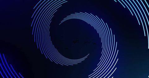 Mysterious Blue Spirals and Flying Bats on Dark Background