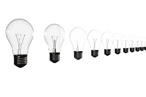 transparent light bulbs in sequential arrangement on white background - Download Free Stock Videos Pikwizard.com