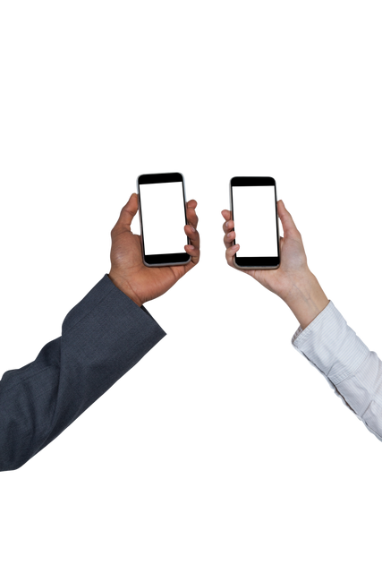 Transparent closeup hands holding smartphones for business communication concepts - Download Free Stock Videos Pikwizard.com