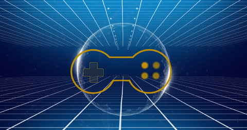Futuristic Gamepad Illustration with Grid Background