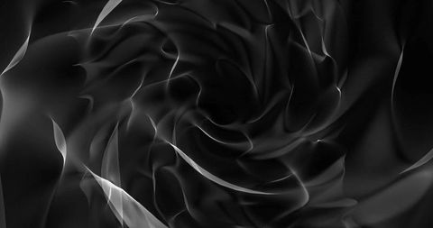 Abstract Vortex of Swirling Gray and Black Fluid Ribbons