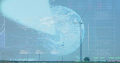 Renewable Energy Technology with Stock Market Data Overlay - Download Free Stock Images Pikwizard.com