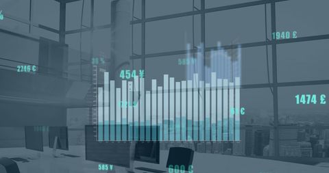 Statistics Displayed Over Empty Office Background - Download Free Stock Images Pikwizard.com