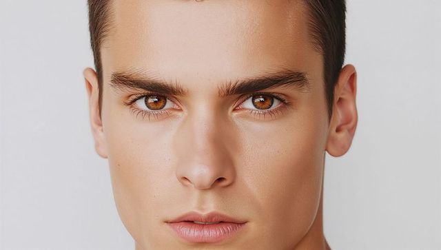 AI-generated Men’s Portrait with Clear Complexion on Light Background