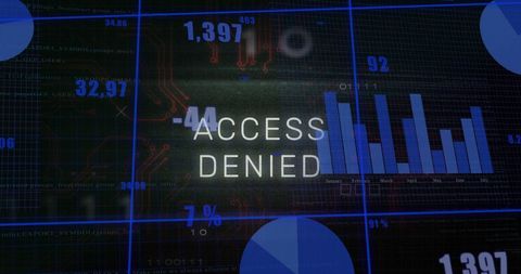Access Denied Digital Overlay on Financial Data Background - Download Free Stock Images Pikwizard.com