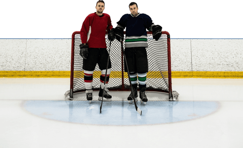 confident hockey players standing by goal on transparent ice rink - Download Free Stock Videos Pikwizard.com