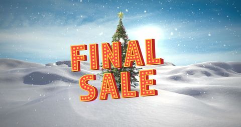 Christmas Final Sale Promotion with Winter Wonderland and Christmas Tree