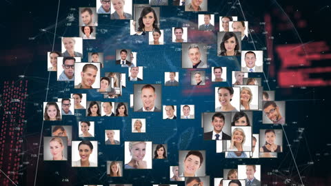 Global Network of Diverse Professionals Represented on a Technological World Map