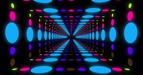 Vibrant Multicolored Neon Grid Tunnel Illusion - Download Free Stock Images Pikwizard.com