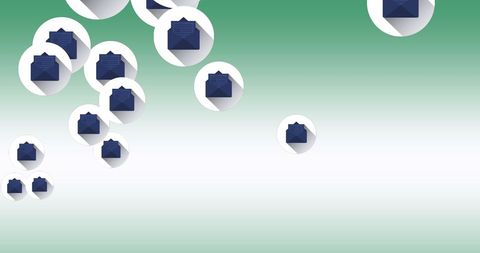 Digital communication icons with green gradient background