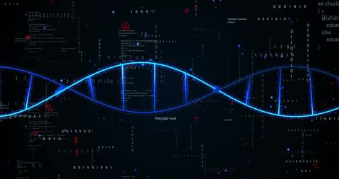 Glowing DNA Strand Encoded in Digital Binary Code - Download Free Stock Images Pikwizard.com