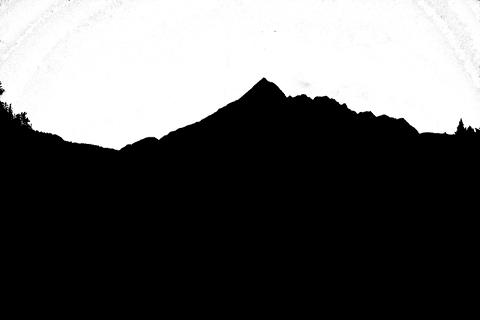 Mountain silhouette illustration on transparent background