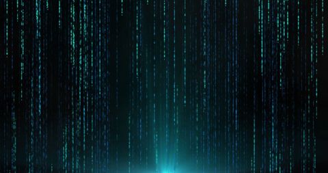 Digital Green Matrix Code Lights on Black Background - Download Free Stock Images Pikwizard.com