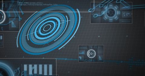Futuristic Digital Interface with Blue Data Scanning - Download Free Stock Images Pikwizard.com