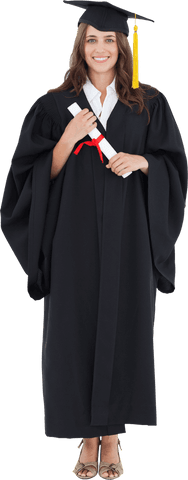 happy female graduate holding diploma and smiling in transparent background - Download Free Stock Videos Pikwizard.com
