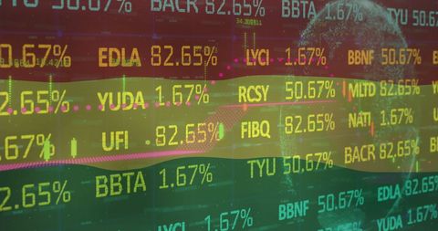 Financial Data Displayed on Bolivia Flag Background - Download Free Stock Images Pikwizard.com