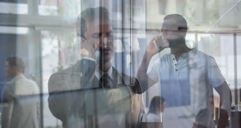 Businessmen Communication in Blended Workspace Environment