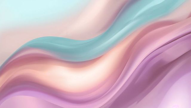Pastel silk flowing abstract background featuring luminous center and curved ribbon waves
