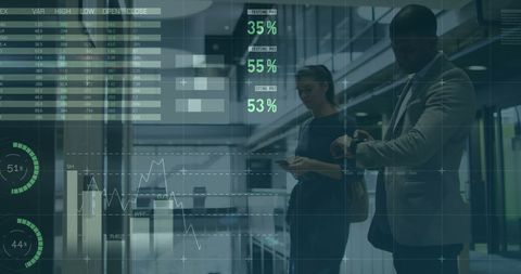 colleagues analyzing financial data in a modern office - Download Free Stock Images Pikwizard.com
