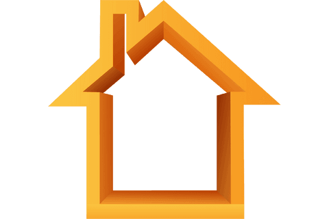 3D Orange House Shaped Silhouette on Transparent Background - Download Free Stock Videos Pikwizard.com
