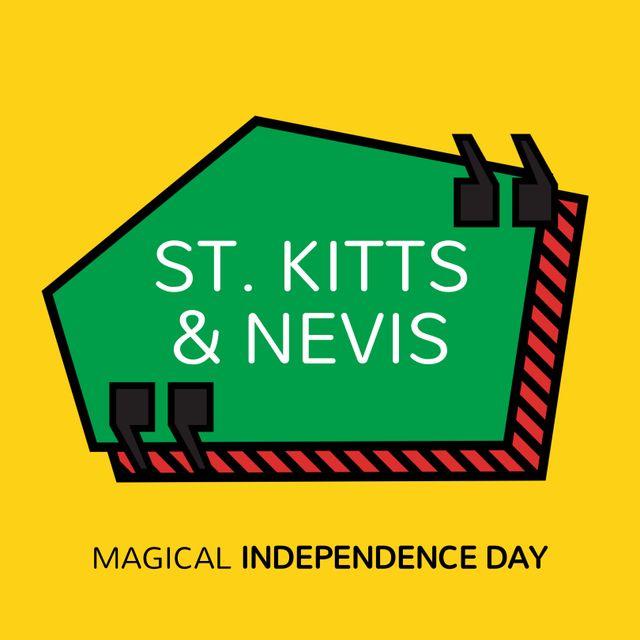 St. Kitts & Nevis Magical Independence Day Text on Yellow Background - Download Free Stock Templates Pikwizard.com