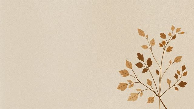 Elegant botanical branch on beige background with copy space