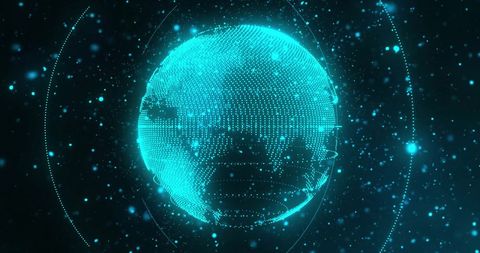 Digital Network Globe with Dots and Data Connections - Download Free Stock Images Pikwizard.com