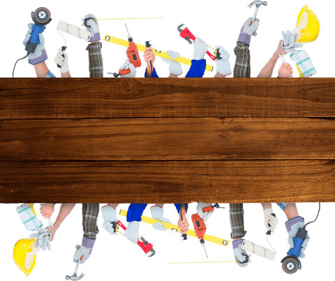 Variety of Tools on Transparent Background for Construction Work