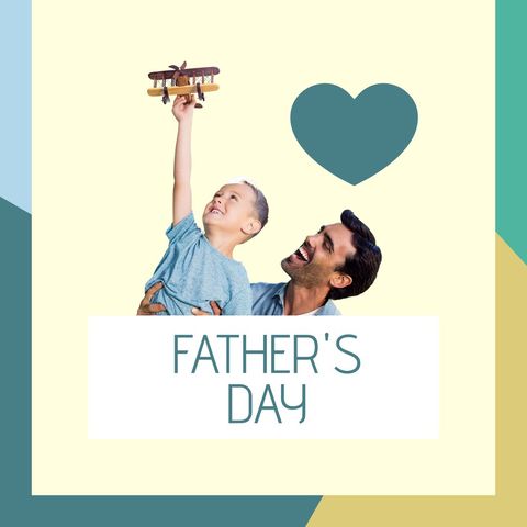 Father's day celebration with loving caucasian father and son