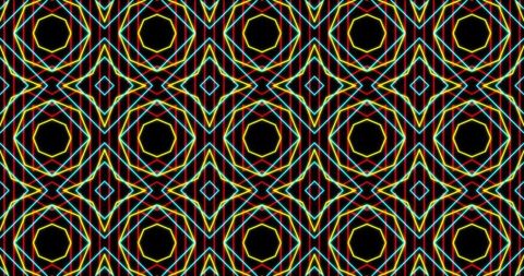 Abstract Geometric Pattern with Bright Neon Colors on Black Background - Download Free Stock Images Pikwizard.com