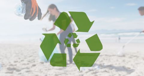 Beach Cleanup with Young Eco Volunteers Promoting Recycling