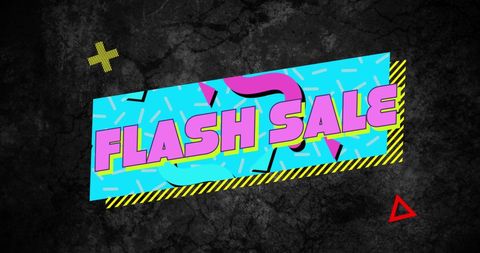 Colorful retro flash sale advertisement banner