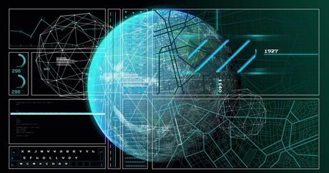 Futuristic Digital Interface Globe with Data Visualization - Download Free Stock Images Pikwizard.com