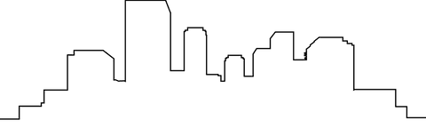 Transparent cityscape outline vector illustration