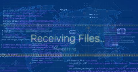 Data Processing Interface Over World Map in Blue - Download Free Stock Images Pikwizard.com