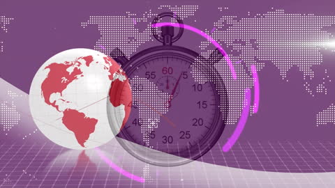 Global Business and Data Processing Futuristic Design