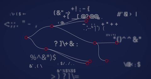 Dynamic Network with Mathematical Symbols on Blue Background - Download Free Stock Images Pikwizard.com