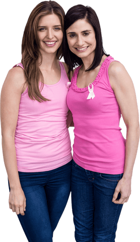 Women United for Breast Cancer Awareness in Transparent Background