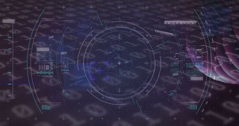 Futuristic Digital Interface with DNA Strand and Binary Code - Download Free Stock Images Pikwizard.com
