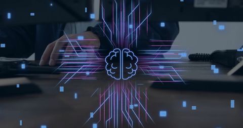 futuristic ai interface with brain overlap and data processing - Download Free Stock Images Pikwizard.com