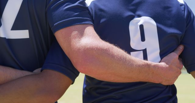 Close-Up of Rugby Players with Arms Around Each Other - Download Free Stock Images Pikwizard.com