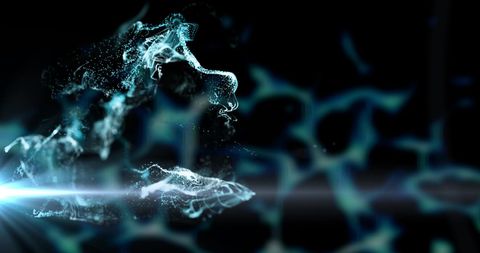 Futuristic Particle Cloud on Black Background - Download Free Stock Images Pikwizard.com