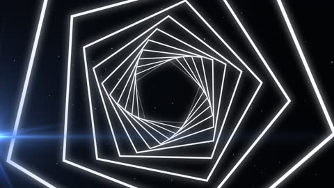 Abstract Hexagonal Tunnel with Light Effect