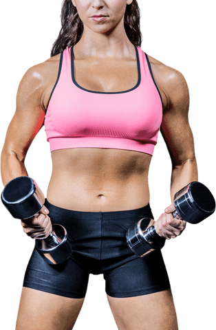 fit woman in gym attire holding dumbbells on transparent background - Download Free Stock Videos Pikwizard.com