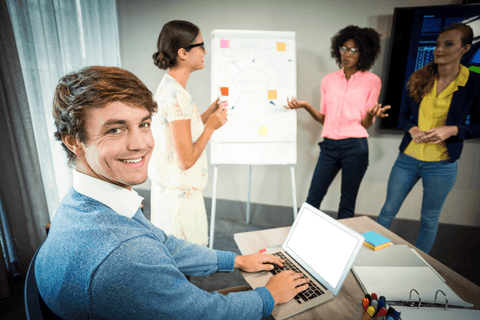 diverse office team engaging in brainstorming session on transparent background - Download Free Stock Videos Pikwizard.com