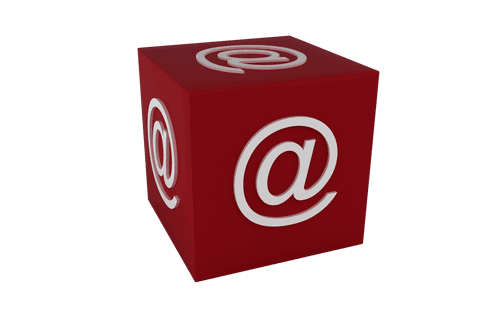 red cube with email at symbol on transparent background - Download Free Stock Videos Pikwizard.com