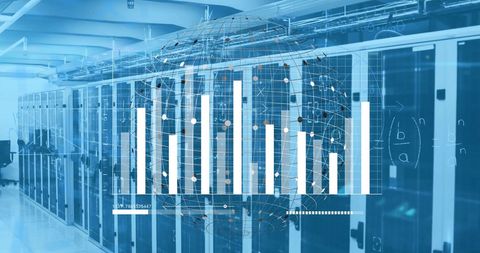 Global Data Processing Visualization in High-Tech Server Room - Download Free Stock Images Pikwizard.com