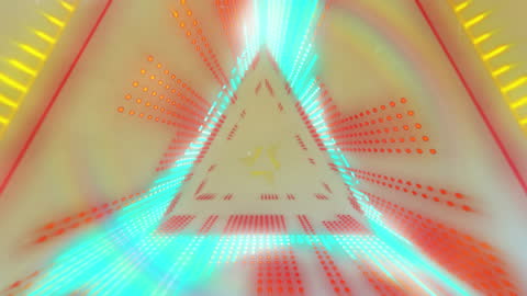 Futuristic Neon Triangle with Radiant Digital Patterns