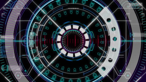 Futuristic Interface with Digital Scope Overlay